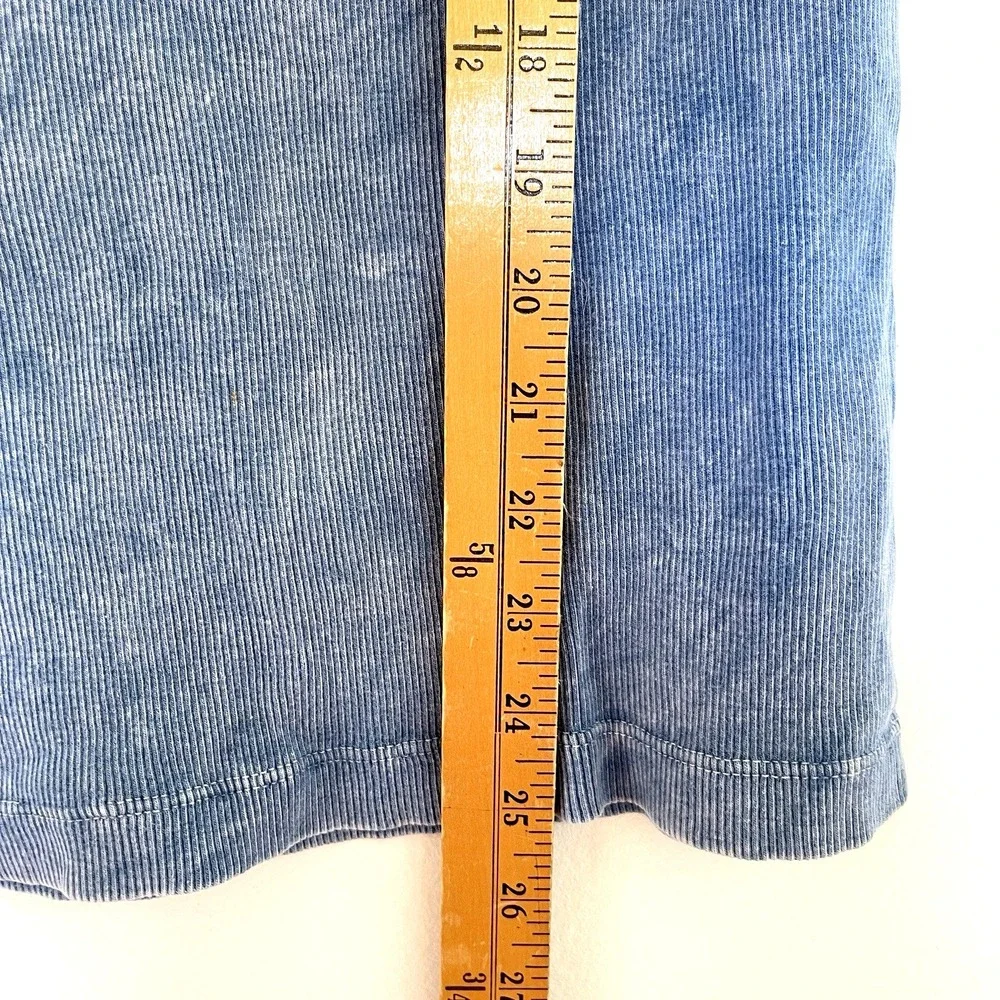 Vintage Y2K One World Ribbed Tank Top Size M Blue Hippie Boho Festival Coachella